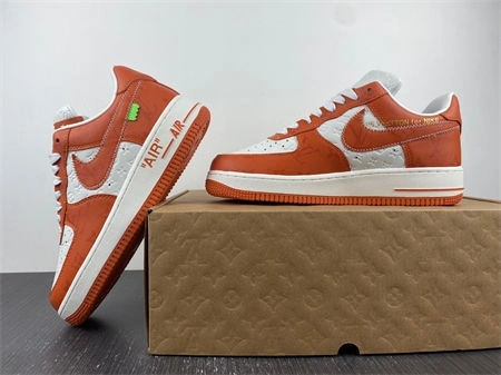 ZipUp Luis Vitton Nike Air Force 1 Low By Virgil Abloh White Orange 5140