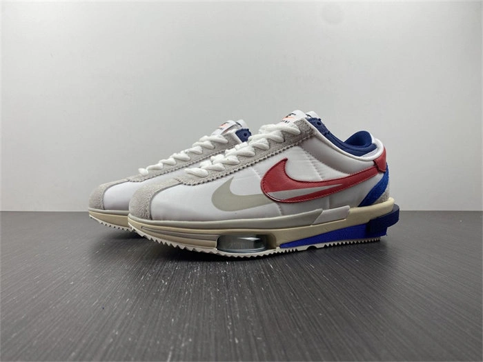 Nike Cortez 4.0 Sacai White University Red Blue Cozy 5219